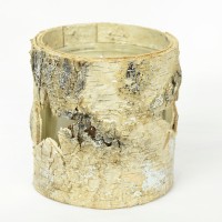 rustic style lantern natural birch bark crafts handmade Christmas candle holder