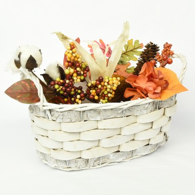 natural wood chip BSCI FSC handmade home garden decorative willow flower basket