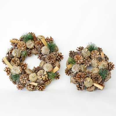 Festival  decorative home  deco natural material ornament BSCI FSC   Christmas  artificial  round wreath